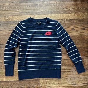 Banana Republic sweater with kiss embroidered on it. Size XS